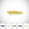 Fish burbot. Flat sticker with shadow on white background