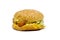 Fish burger with cheese isolate on white background