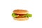 Fish burger fishburger hamburger cheese isolated on a white background