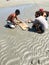 Fish carpaccio on the beach