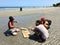 Fish carpaccio on the beach