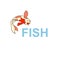 Fish Chinese carp. logo. concept design. vector illustration. isolated background
