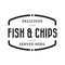 Fish and chips vintage stamp