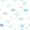 Fish colony seamless pattern with child doodle items for clothes, wrapping