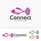 Fish Connect vector logo design