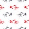 Fish crucian carp seamless pattern, isolated
