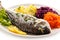 Fish dish - roasted dorada and vegetables