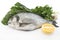 Fish dorade with swiss chard, parsley, garlic and lemon