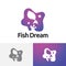 Fish Dream Night Star Water Splash Simple Logo