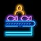 fish factory worker neon glow icon illustration