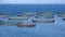 Fish Farm on Sea, Hatchery Fishing, Greece Aquaculture, Marine Fish Farm Feeding