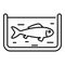 Fish farming icon, outline style