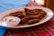 Fish Finger batter fry served with dipping sauce, Indian seafood starters