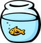 fish in a fishbowl vector illustration