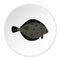 Fish flounder icon, flat style