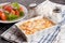 Fish gratin with cream, cheese and pumpkin. French dish julienne