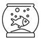 Fish home aquarium icon, outline style