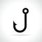 Fish hook icon on white background