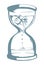 Fish in the hourglass. Vector drawing