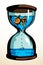 Fish in the hourglass. Vector drawing