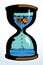 Fish in the hourglass. Vector drawing