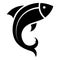 Fish icon black silhouette. Fisheries logo symbol