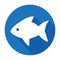 Fish icon flat sign/symbol. For marine life mobile user interface