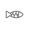 Fish icon vector. Outline food. Line fishing symbol.