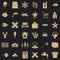 Fish icons set, simle style