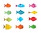 Fish Icons set vector