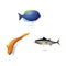 Fish icons. Vector illustration decorative background design