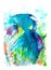 Fish Imagination art abstract terquoice water color painting