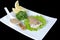 Fish (King clip) in lettuce with seaweed salad, peanut sauce