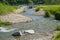 Fish ladder for migration of spawning fish in river stream