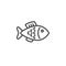 Fish line icon, outline vector sign, linear pictogram isolated on white.