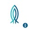 Fish linear symbol logo