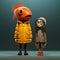 Fish And Lisa: Detailed 3d Characters In Orange Coats