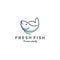 Fish logo seafood badge design. tuna fish logo emblem label seafood vector icon. Creative symbol of fishing club or online shop.