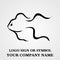Fish logo template for design. Icon of seafood restaurant. Animals in a natural environment. Illustration of graphic flat style