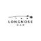 Fish longnose gar minimal logo design