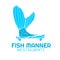 Fish Manner Blue restaurant logo concept design