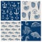 Fish and Marine Background Set