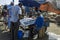 A fish monger at work at the busy fishing port of Essaouira in Morocco.