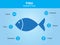 Fish nutrition facts, fish with information, fish vector