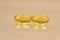 Fish oil capsule isolated on background