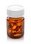 Fish oil capsules in brown glass bottle
