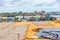 Fish and other seafood being dryed under the open sky in Negombo