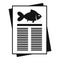 Fish paper description icon, simple style