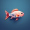 Fish Pixel Art On Solid Background