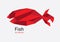 Fish polygon vector illustration,  web icon, sign, restaurant logo design